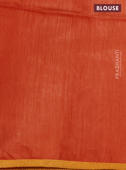 Munga tussar silk saree orange with allover zari woven buttas and zari woven border