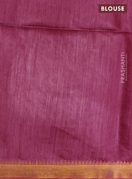 Munga tussar silk saree mauve pink with allover zari woven buttas and zari woven border