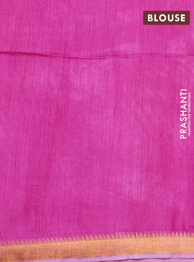 Munga tussar silk saree pink with allover zari woven buttas and zari woven border