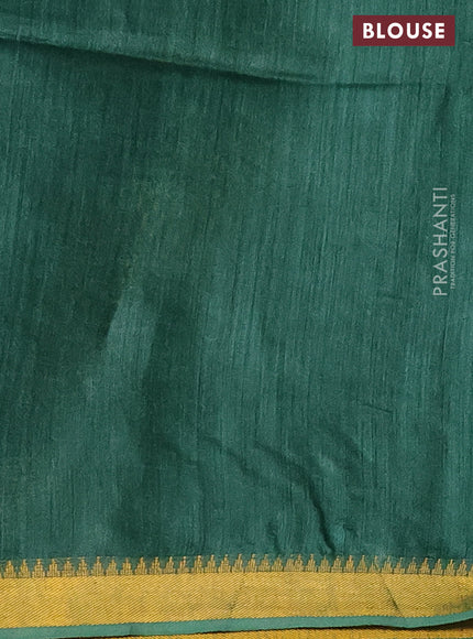 Munga tussar silk saree green with allover zari woven buttas and zari woven border