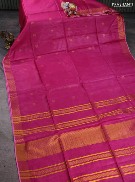 Munga tussar silk saree pink with allover zari woven buttas and zari woven border