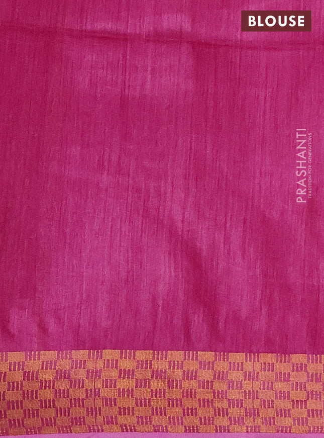 Munga tussar silk saree pink with allover zari woven buttas and zari woven border