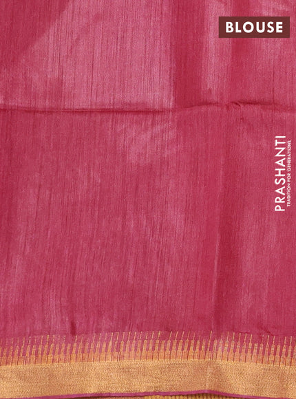 Munga tussar silk saree maroon with allover zari woven buttas and zari woven border