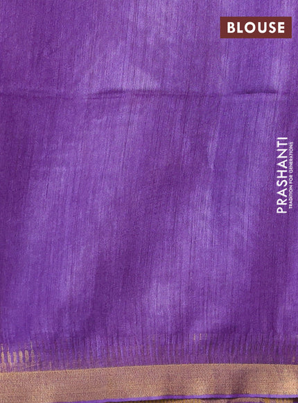 Munga tussar silk saree violet with allover zari woven buttas and zari woven border