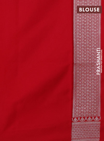 Banarasi semi katan saree red with allover vanasingaram zari weaves and woven border