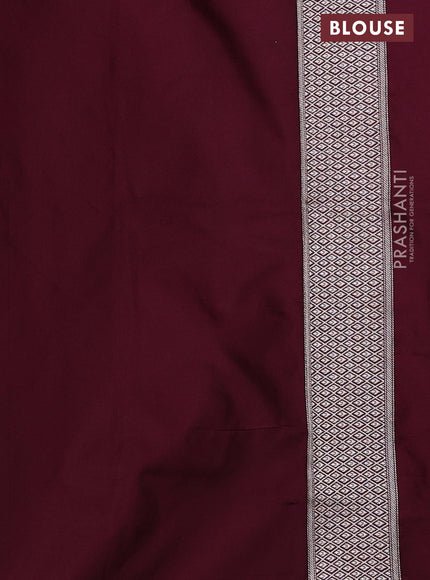 Banarasi semi katan saree deep maroon with allover vanasingaram zari weaves and woven border