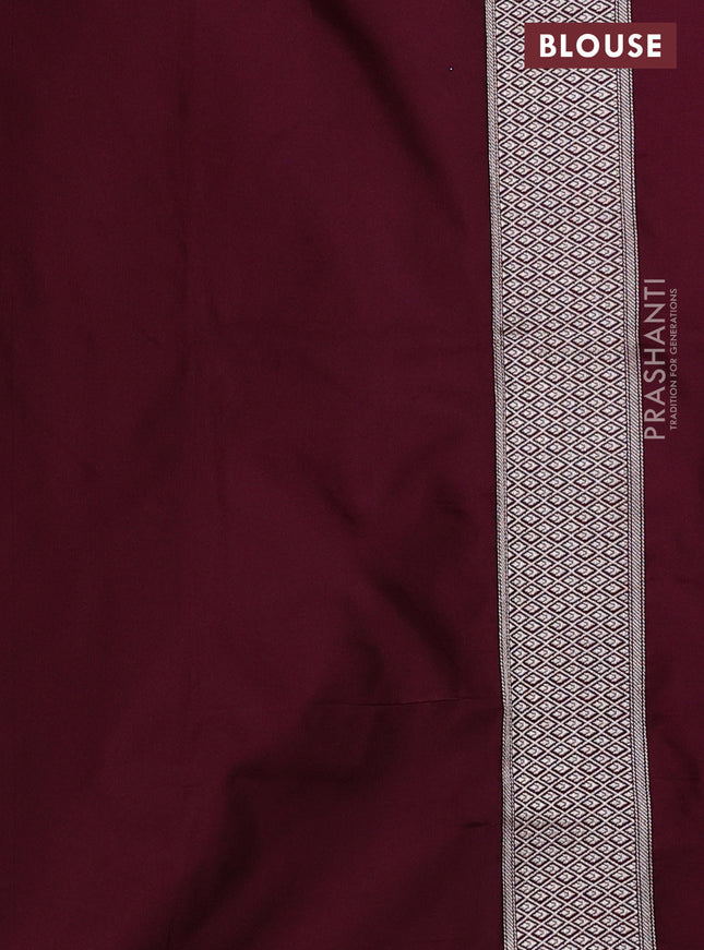 Banarasi semi katan saree deep maroon with allover vanasingaram zari weaves and woven border