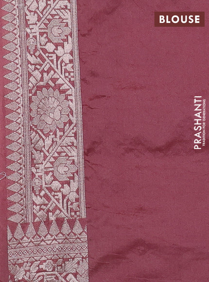 Banarasi semi katan saree pastel peach with allover zari weaves and zari woven border