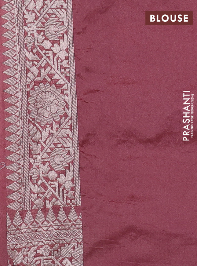 Banarasi semi katan saree pastel peach with allover zari weaves and zari woven border