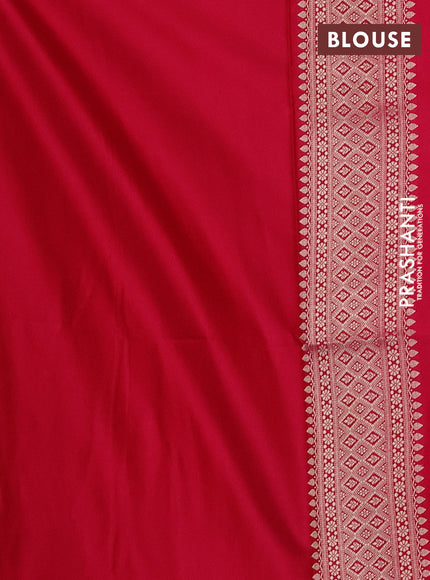 Banarasi semi katan saree pink with allover zari woven vanasingaram weaves and zari woven border