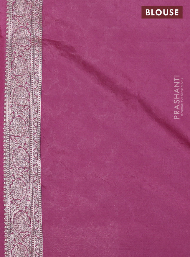 Banarasi semi katan saree mauve pink with allover zari weaves and zari woven border