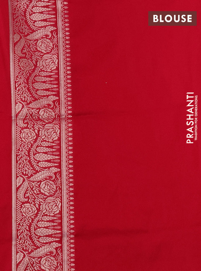 Banarasi semi katan saree pink with paisley zari woven buttas and zari woven border