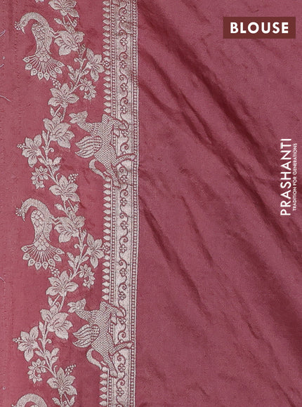 Banarasi semi katan saree peach shade with zari woven buttas and zari woven border