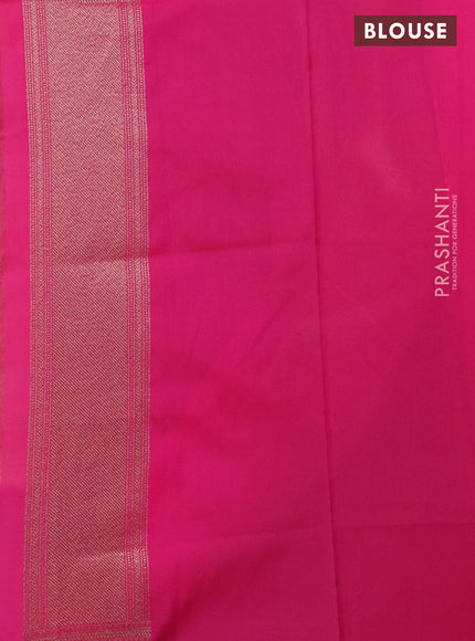 Banarasi semi katan saree pink with allover thread & zari woven brocade pattern and woven border