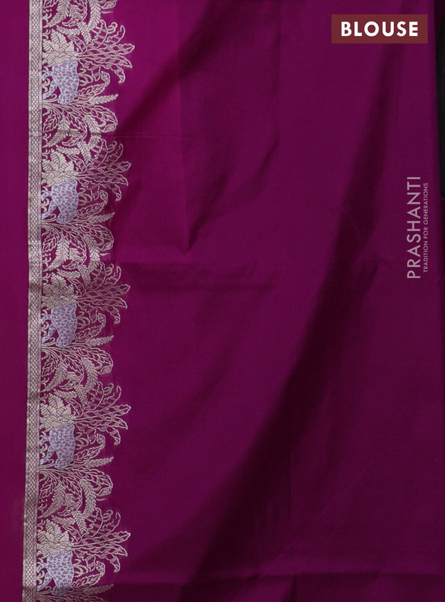 Banarasi semi katan saree purple with allover zari weaves and zari woven border