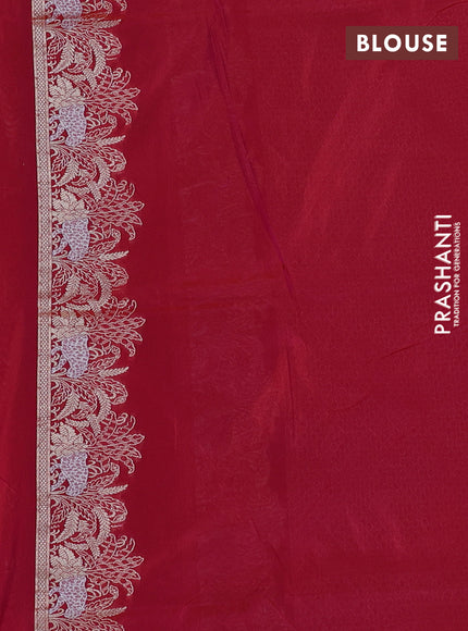 Banarasi semi katan saree dual shade of pink with allover zari weaves and zari woven border
