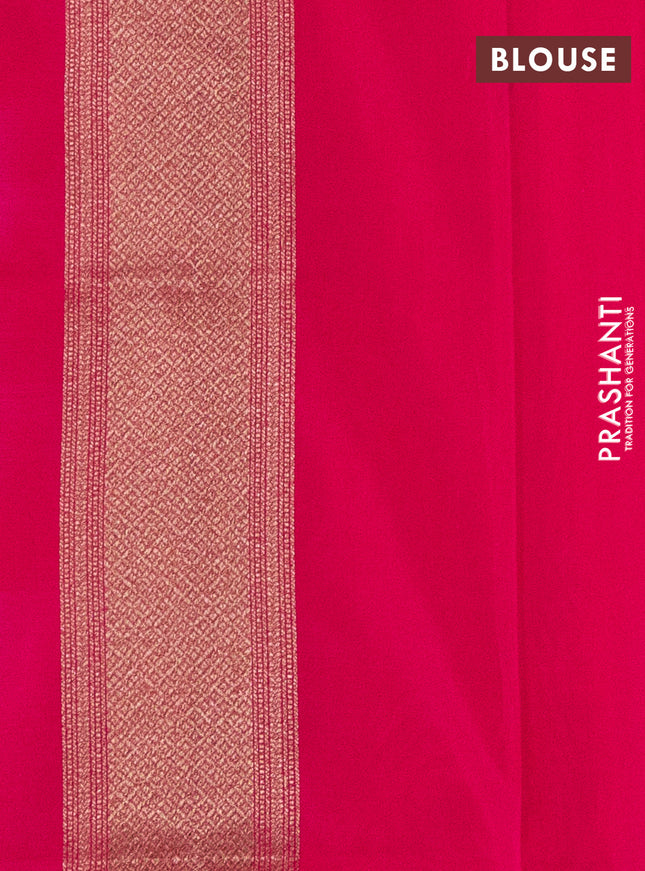 Banarasi semi katan saree pink with allover thread & zari woven brocade weaves and woven border