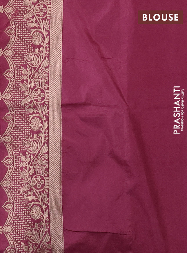 Banarasi semi katan saree mauve pink with zari woven buttas and zari woven border