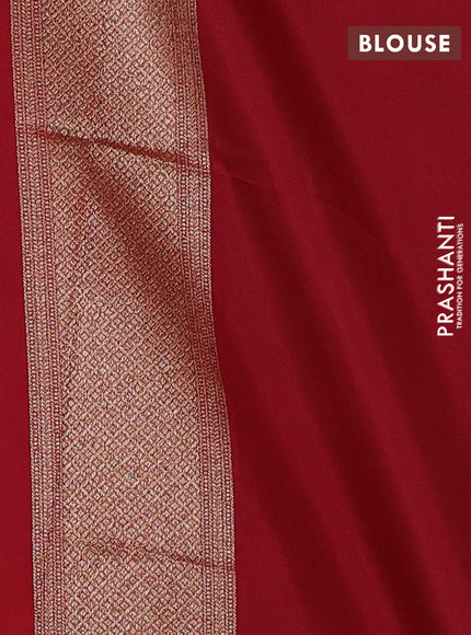 Banarasi semi katan saree maroon with allover thread & zari weaves and woven border
