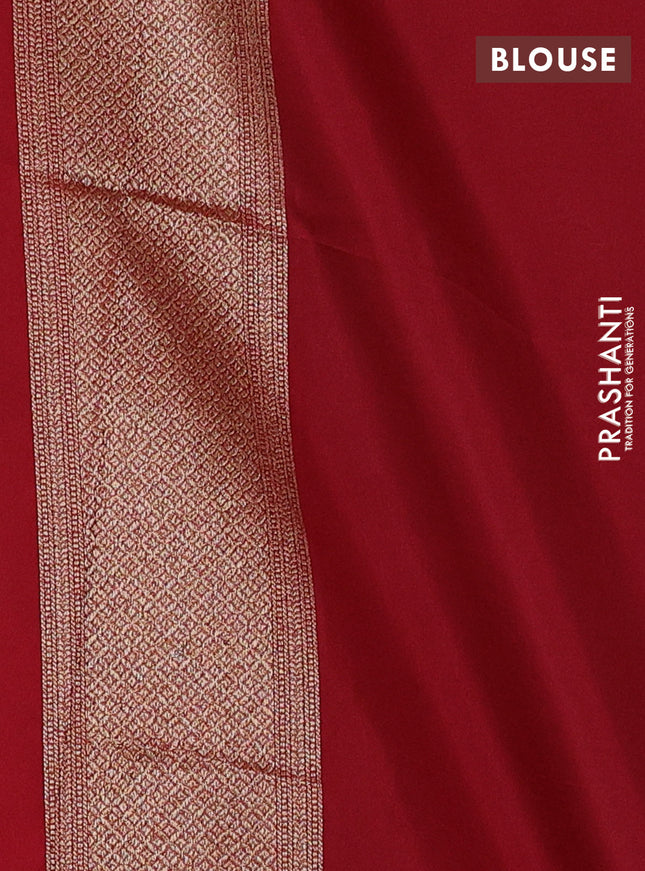 Banarasi semi katan saree maroon with allover thread & zari weaves and woven border
