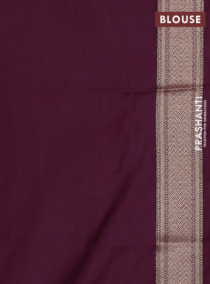Banarasi semi katan saree maroon with allover thread & zari woven brocade weaves and woven border
