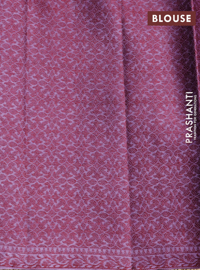 Pure tussar silk saree lavender shade with woven buttas and woven border