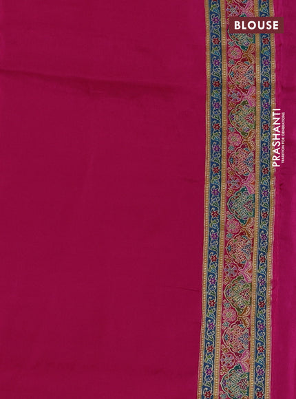 Banarasi silk saree pink with plain body and position prints
