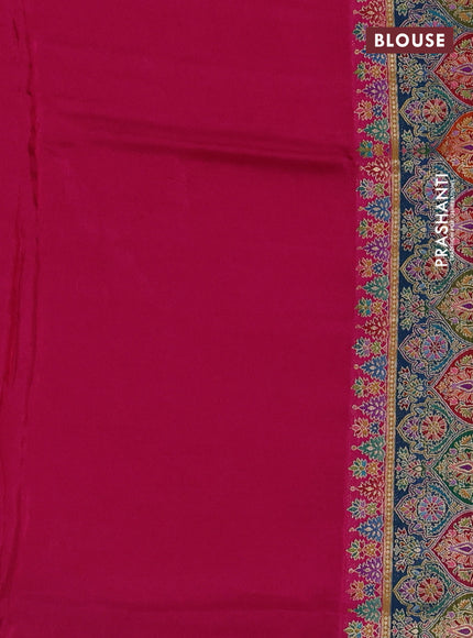 Banarasi silk saree pink with plain body and position prints