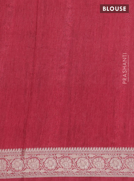 Matka tussar saree beige and maroon with allover kalamkari prints and zari woven border