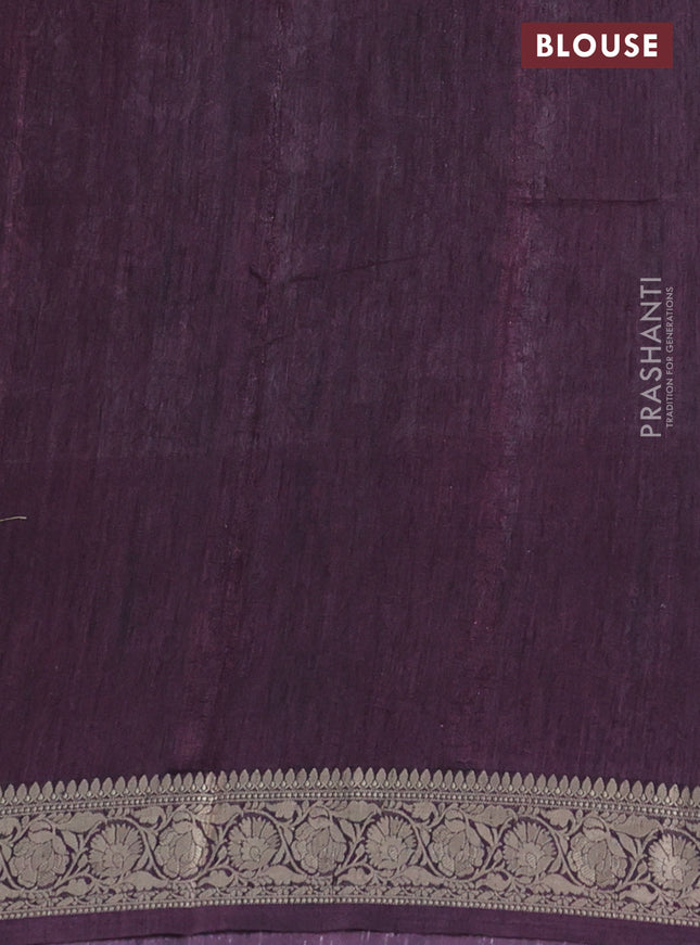 Matka tussar saree beige and deep wine shade with allover kalamkari prints and zari woven border
