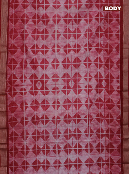 Maheshwari silk cotton saree red with allover shibori prints and thread woven border