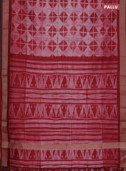 Maheshwari silk cotton saree red with allover shibori prints and thread woven border