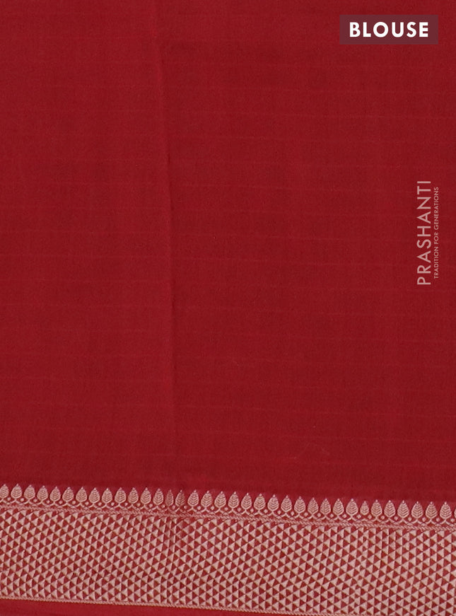 Maheshwari silk cotton saree red with allover shibori prints and thread woven border