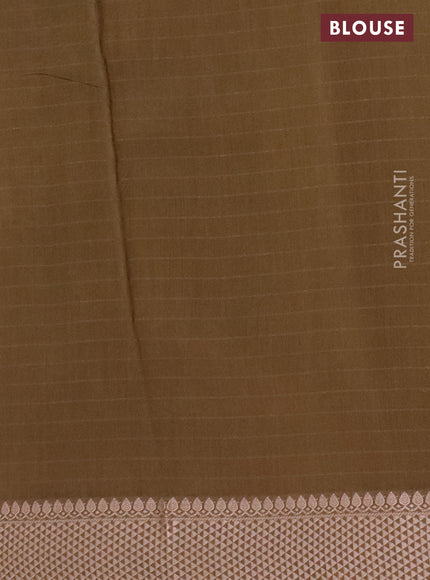 Maheshwari silk cotton saree dark sandal with allover shibori prints and thread woven border