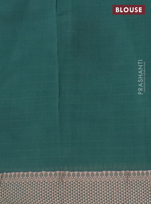 Maheshwari silk cotton saree pastel green with allover shibori prints and thread woven border