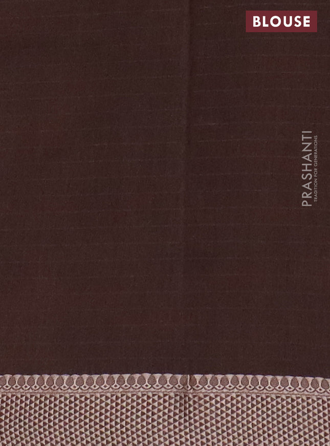 Maheshwari silk cotton saree brown with allover shibori prints and thread woven border