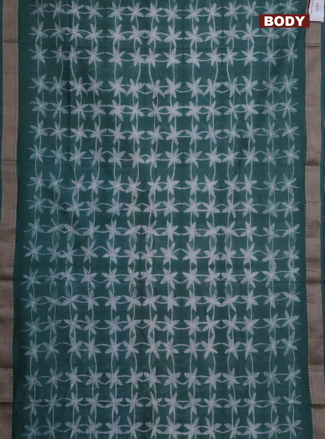 Maheshwari silk cotton saree pastel green with allover shibori prints and thread woven border