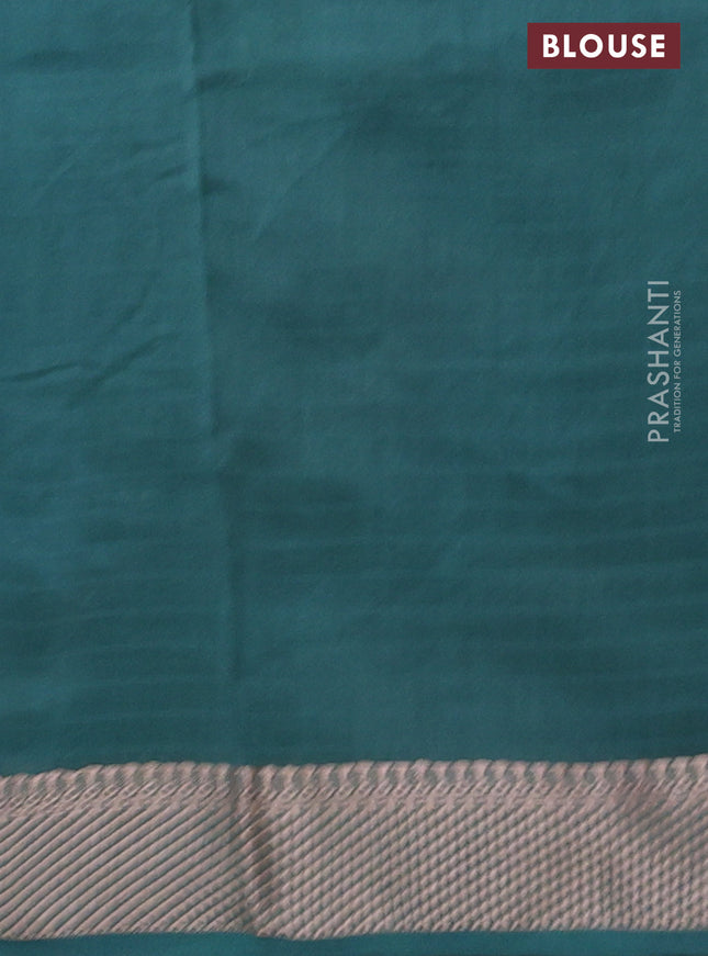 Maheshwari silk cotton saree pastel green with allover shibori prints and thread woven border