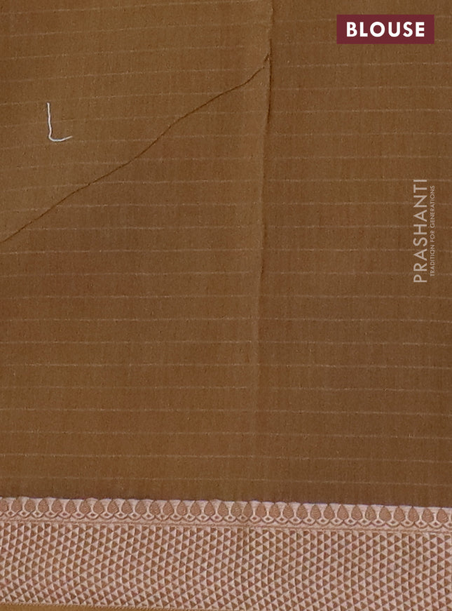 Maheshwari silk cotton saree mehendi green with allover shibori prints and thread woven border