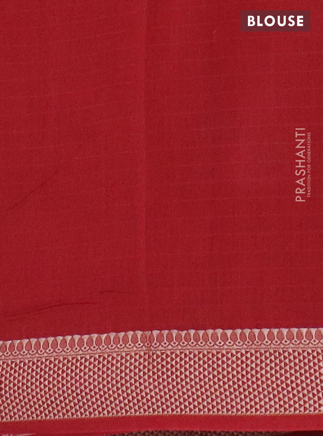 Maheshwari silk cotton saree maroon with allover shibori prints and thread woven border