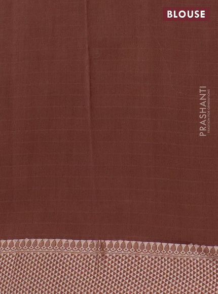 Maheshwari silk cotton saree brown with allover shibori prints and thread woven border