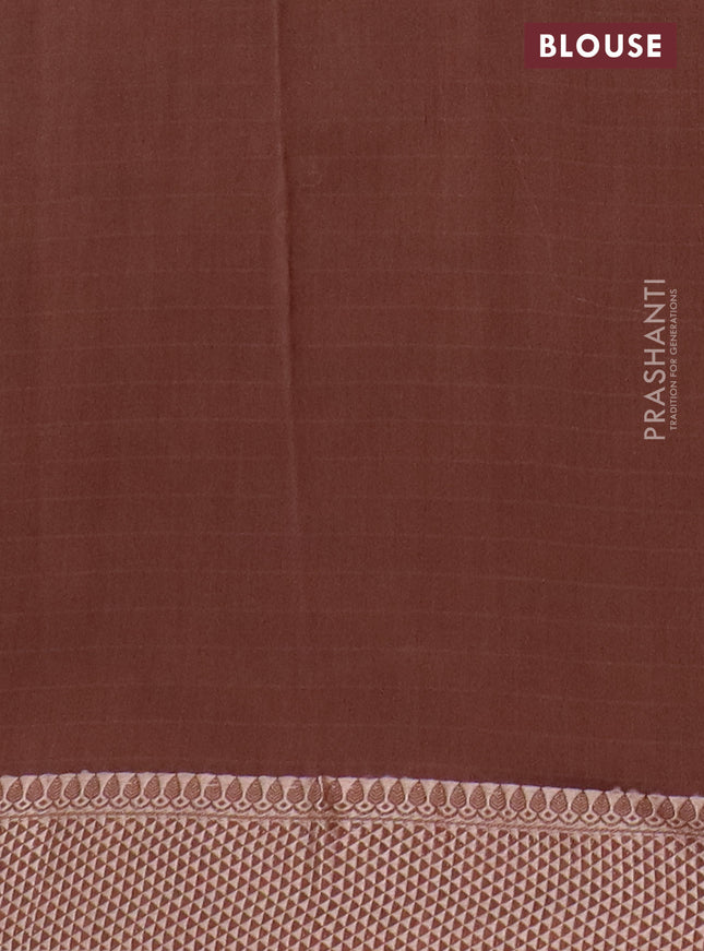 Maheshwari silk cotton saree brown with allover shibori prints and thread woven border