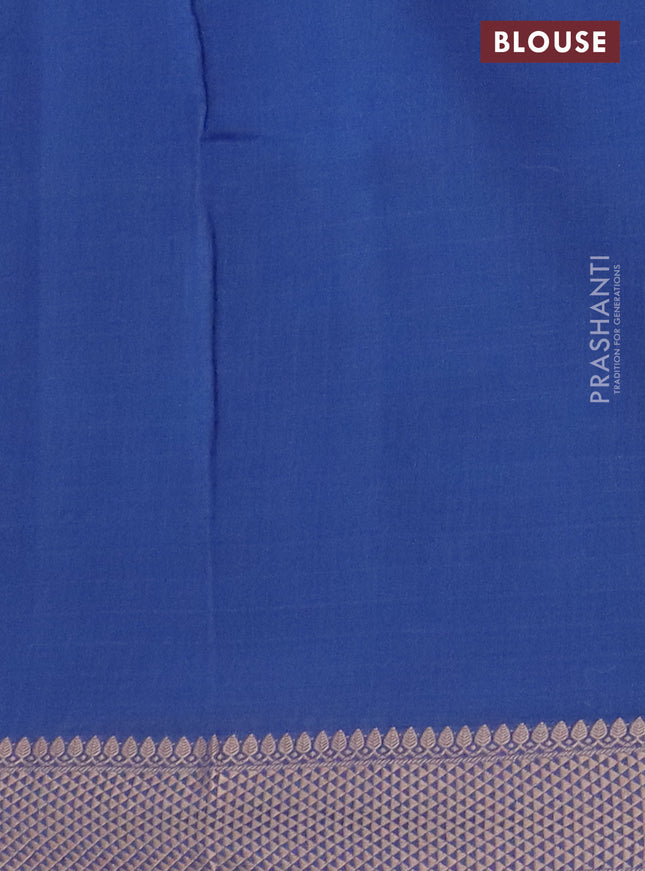 Maheshwari silk cotton saree blue with allover shibori prints and thread woven border