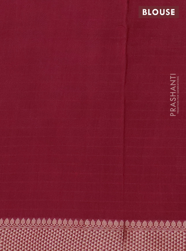 Maheshwari silk cotton saree dak magenta pink with allover shibori prints and thread woven border