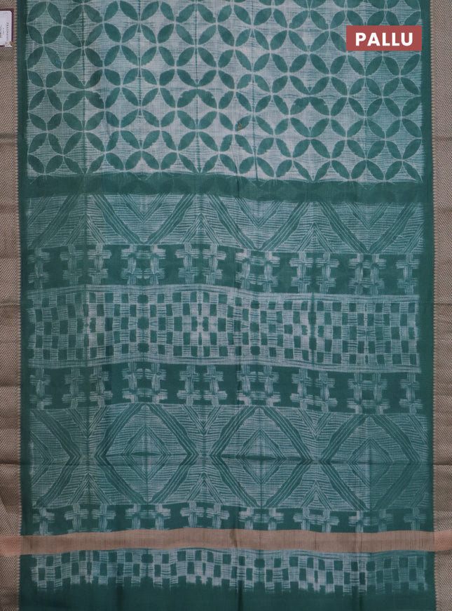 Maheshwari silk cotton saree pastel green with allover shibori prints and thread woven border