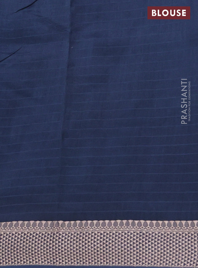 Maheshwari silk cotton saree peacock blue with allover shibori prints and thread woven border