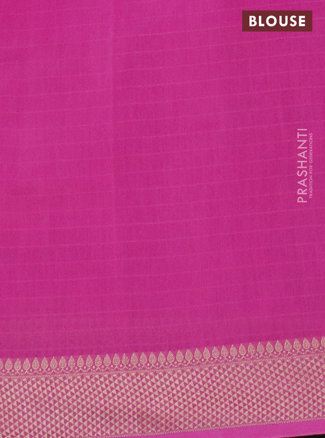 Maheshwari silk cotton saree light pink with allover shibori prints and thread woven border