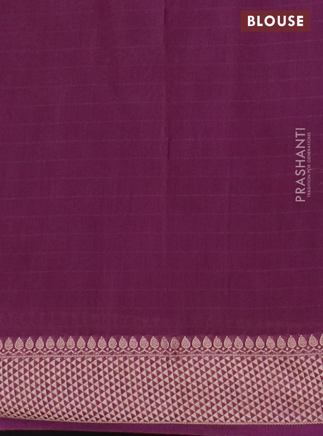 Maheshwari silk cotton saree purple with allover shibori prints and thread woven border