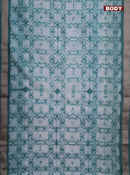 Maheshwari silk cotton saree pastel green with allover shibori prints and thread woven border