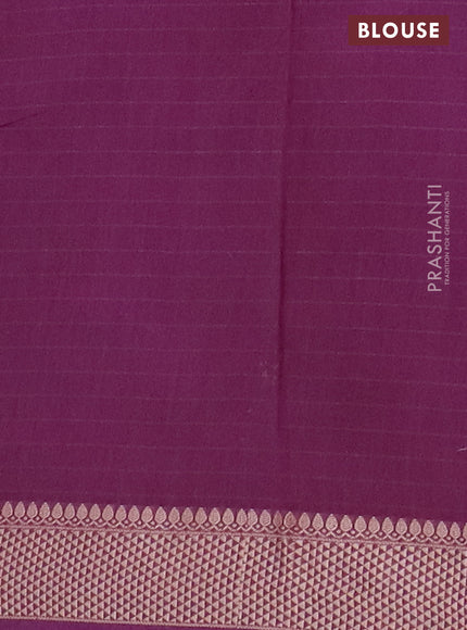 Maheshwari silk cotton saree purple with allover shibori prints and thread woven border